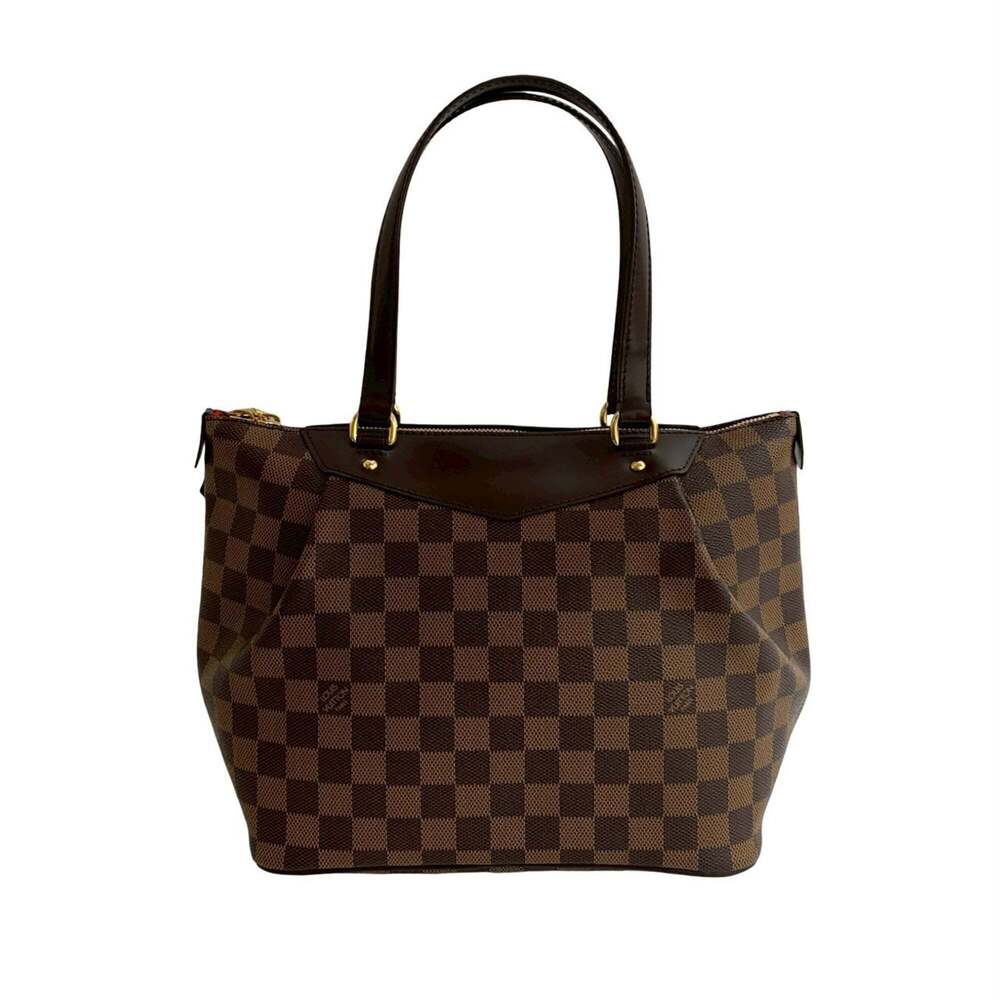 LOUIS VUITTON Authentic Brown Damier Leather Tote Bag - Picture 3 of 10
